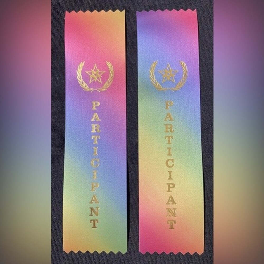 Party Supplies | 25 Pastel Rainbow Participant Award Ribbon Sports ...